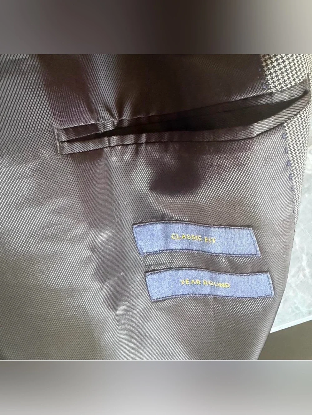 Stafford Gray Micro Check Classic Fit Sport Coat Blazer 2 Button Men’s